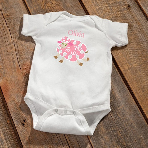 Personalized Baby Onesie - Sheep Design